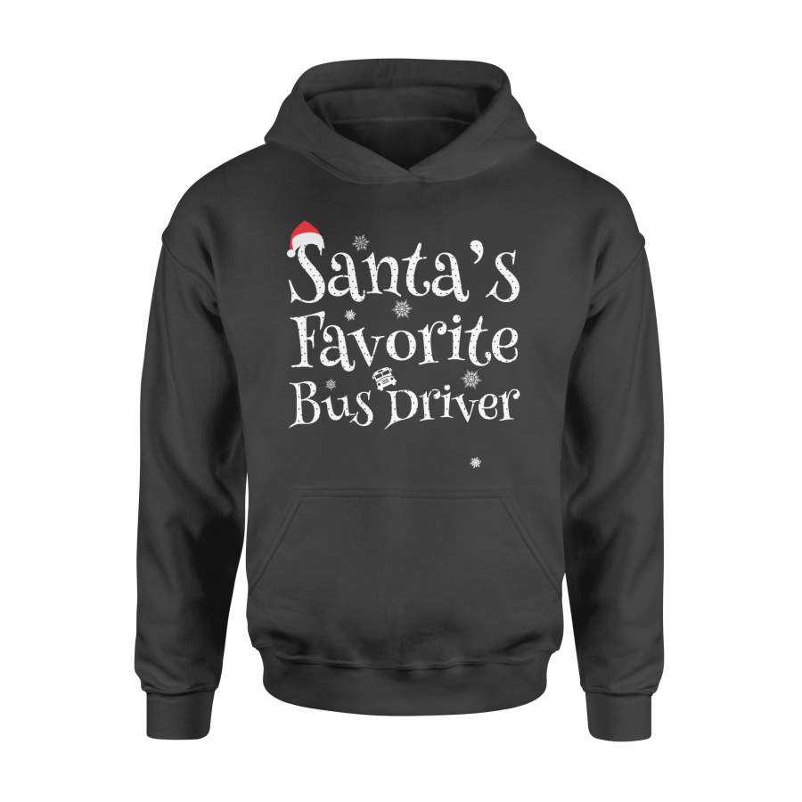 Dngfashion ‘s Santa’s Favorite Bus Driver – Bus Driver Shirt – Christmas Tree – Standard Hoodie