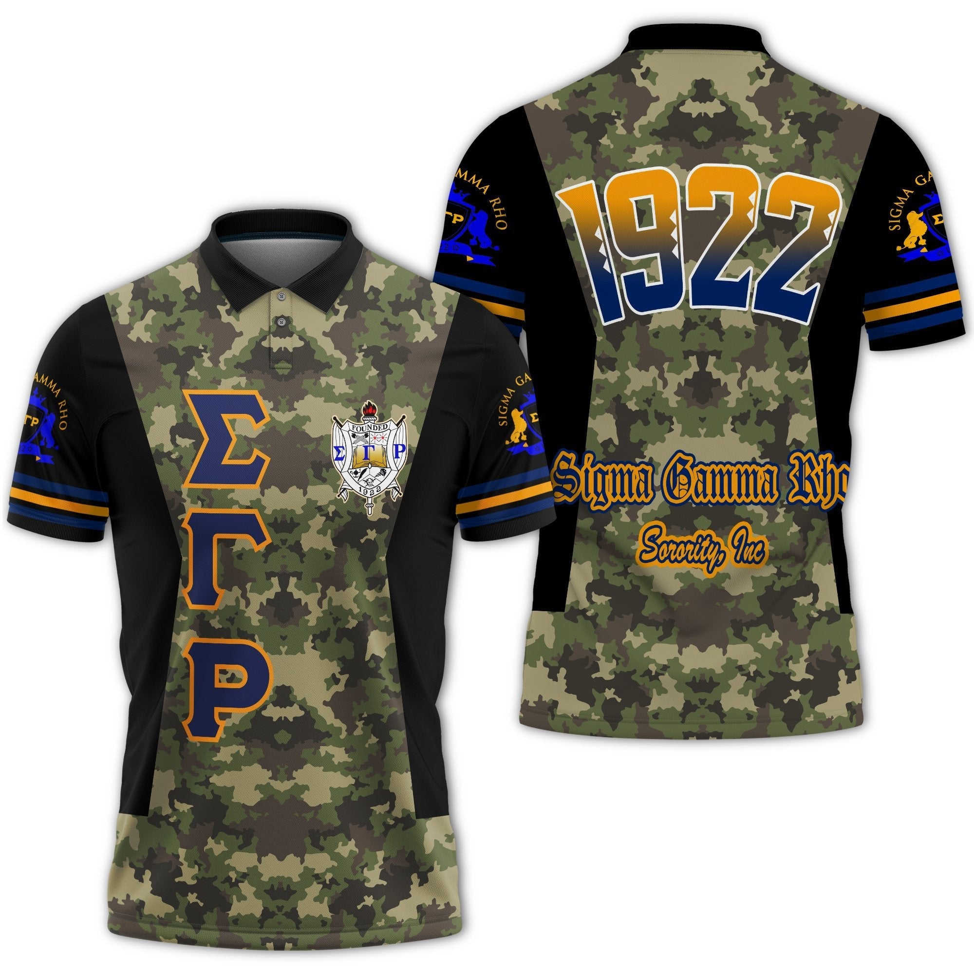 Sorority Polo – Sigma Gamma Rho Sorority Camouflage Polo Shirt