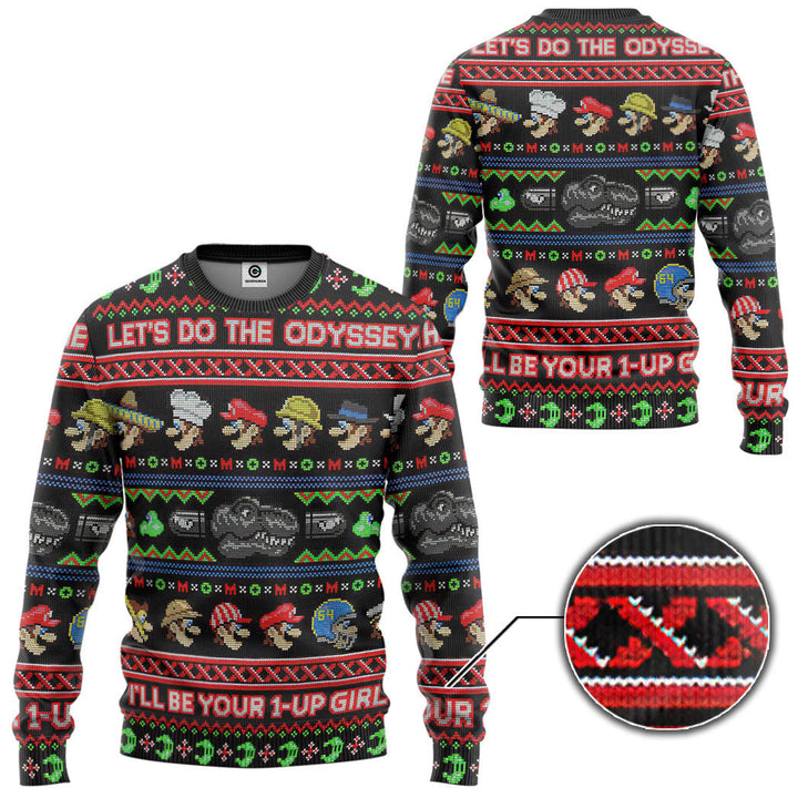 Waybackapparel Mario Ugly Christmas Custom Ugly 3D All Over Print