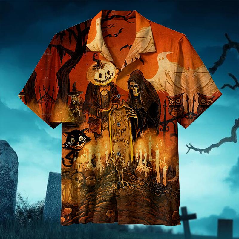 Halloween Cemetery Hawaii Shirt For Men Women Adult Ha46887