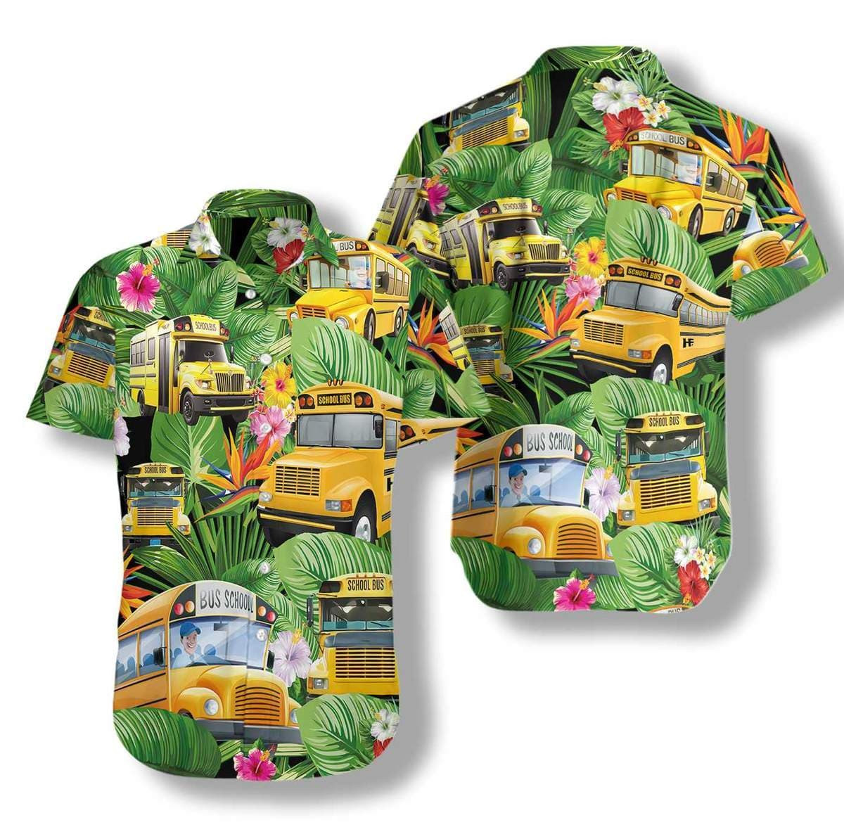 Hawaii Aloha Shirts School Buses Tropical Ha6648