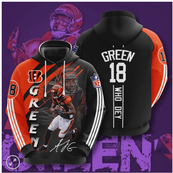 Aj Green Cincinnati Bengals 3D Hoodie Sweatshirt