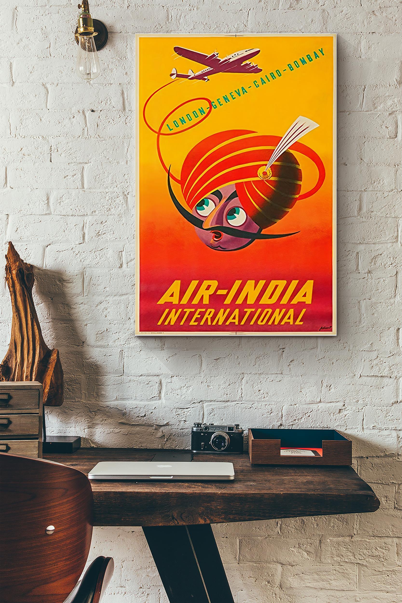 Air-India International Poster – Traveling Knowledge Wall Art – Gift For Flight Attendants Indian Pilot Aviation Worker (Unframed) Poster