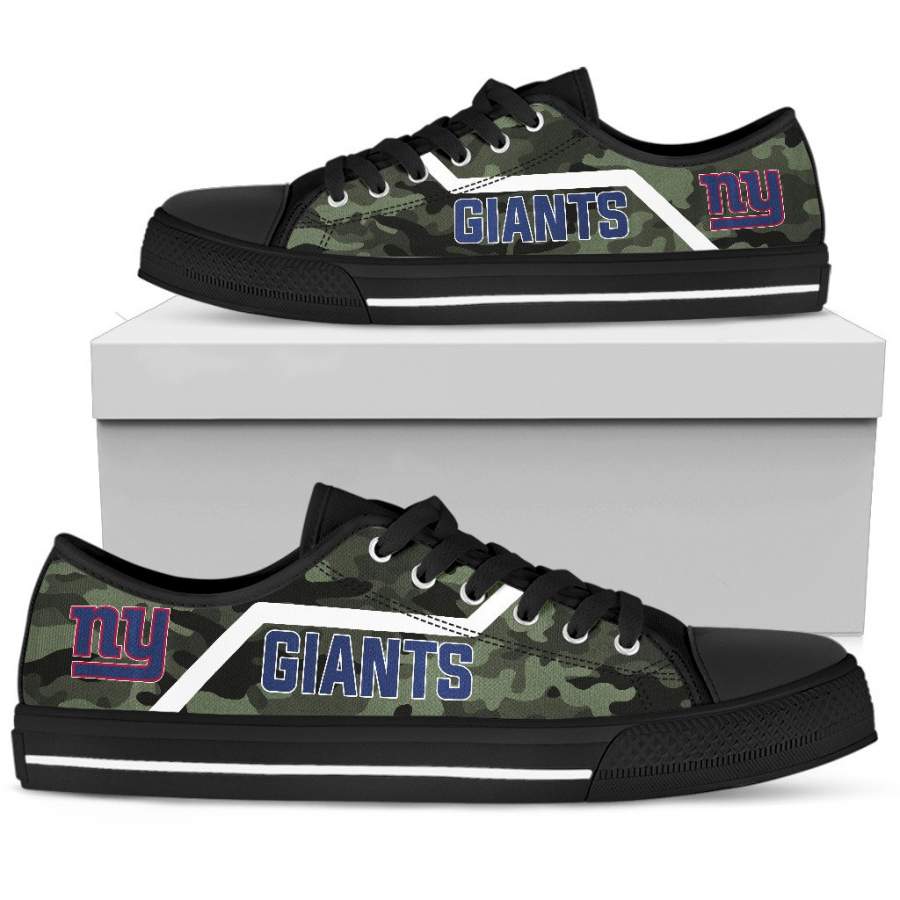 Simple Camo New York Giants Low Top Shoes