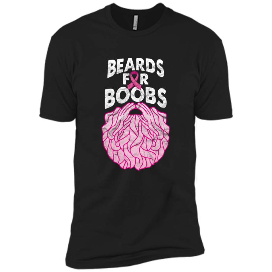 ‘Beards Breast Cancer Shirt’ Breast Cancer Awareness Shirt Next Level Premium Short Sleeve Tee