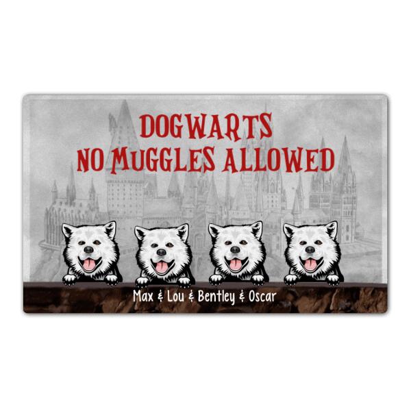 Personalized Doormat Dog Lovers, Dogwarts No Muggles Allowed For