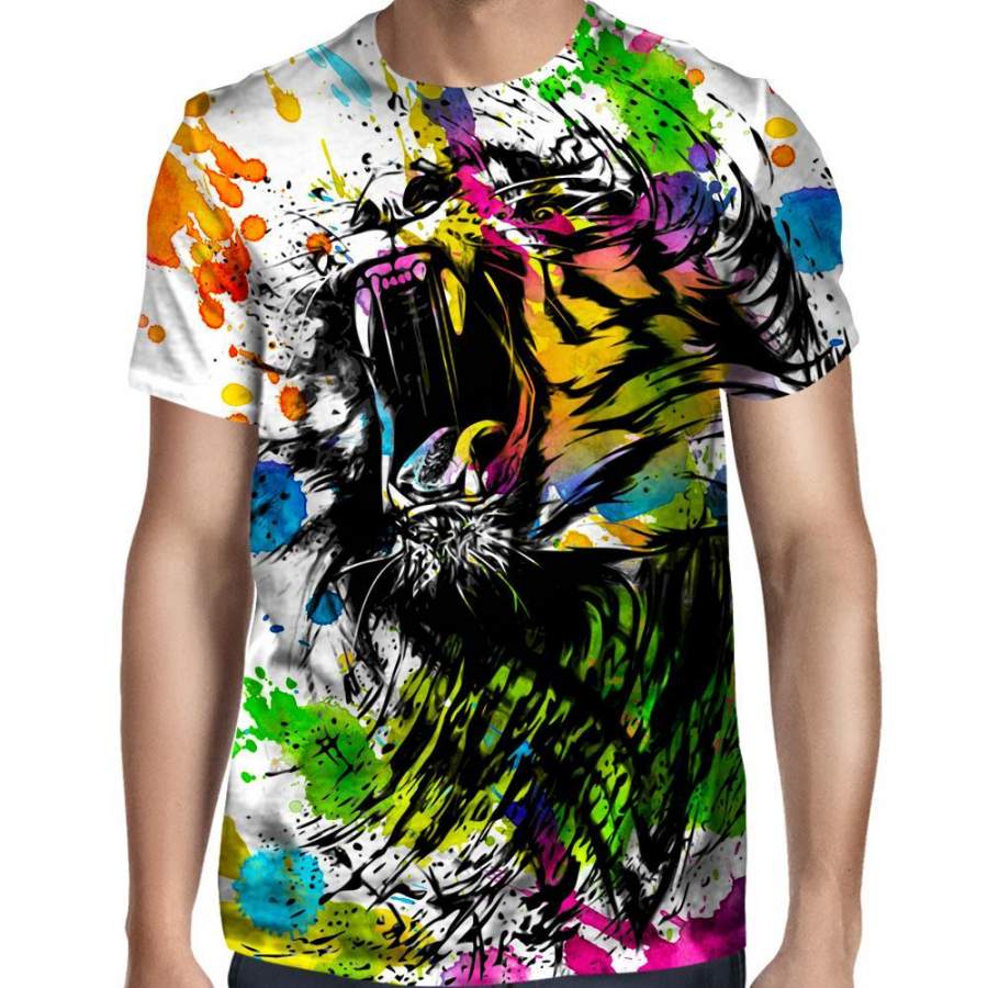 Watercolor Tiger Men/Women 3D All-Over Print Tshirt