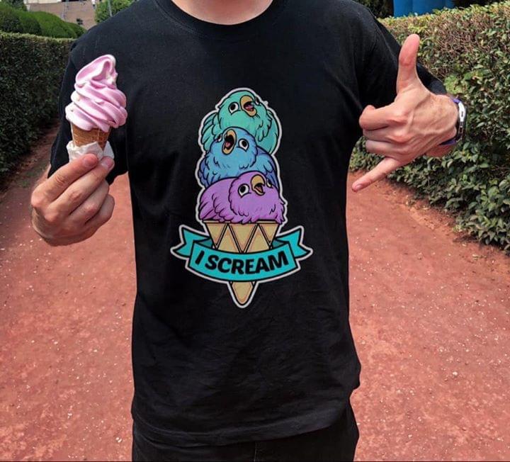 Ice Cream I Scream Word Pun Funny Standard Men T-shirt