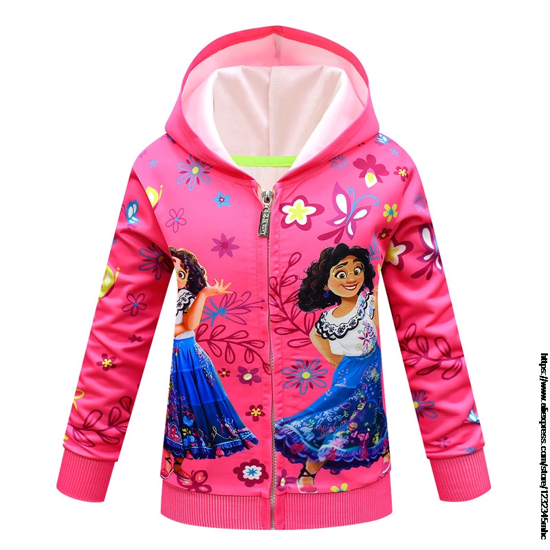 Spring Summer Baby Girls Cartoon Encanto Jacket Coats Clothes Kids Fashion Windbreaker Tops Children Girls Outerwear alx