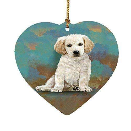 Labrador Puppy Dog Heart Christmas Ornament