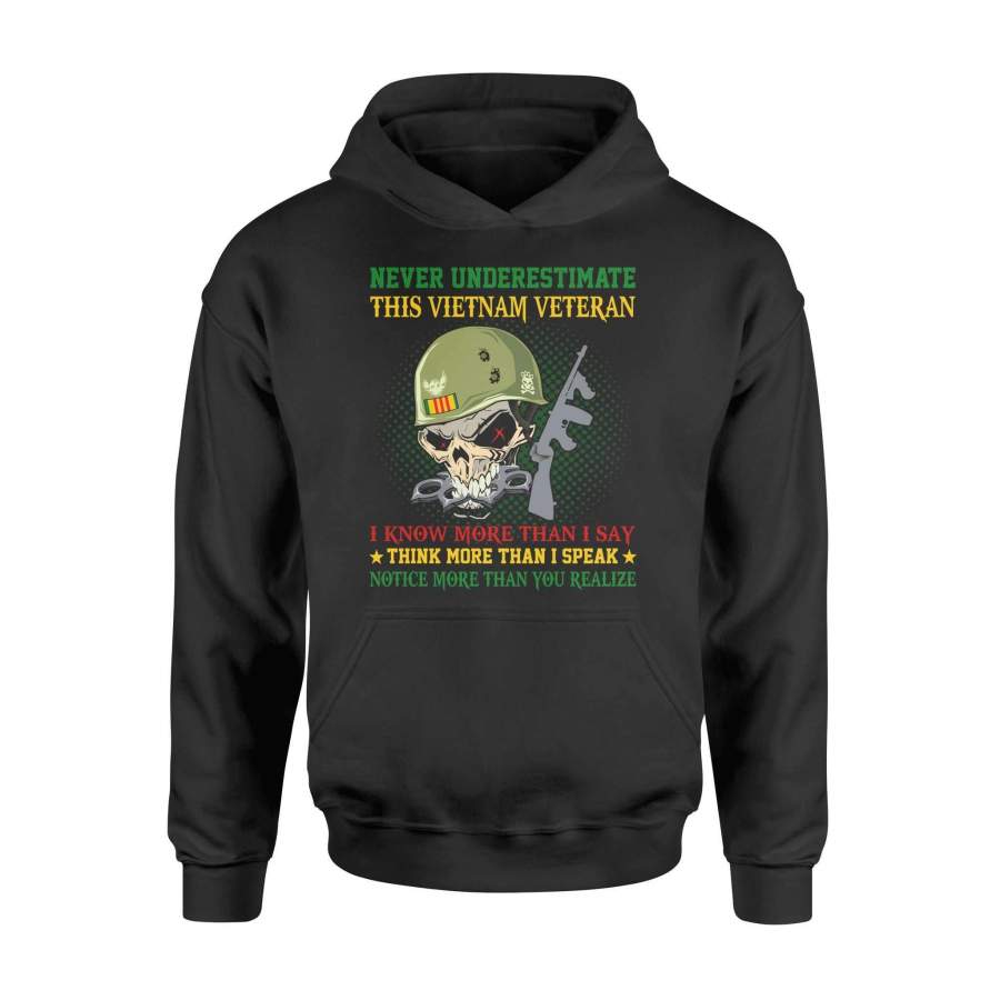 Vietnam Veteran – Never Underestimate – Standard Hoodie