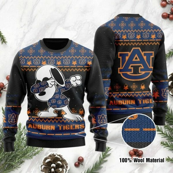 Auburn Tigers Snoopy Gift For Fan Ugly Wool Sweater Christmas