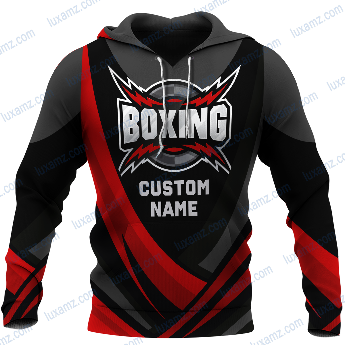 Boxing King Champion 3D Red Customize Name All Over Print