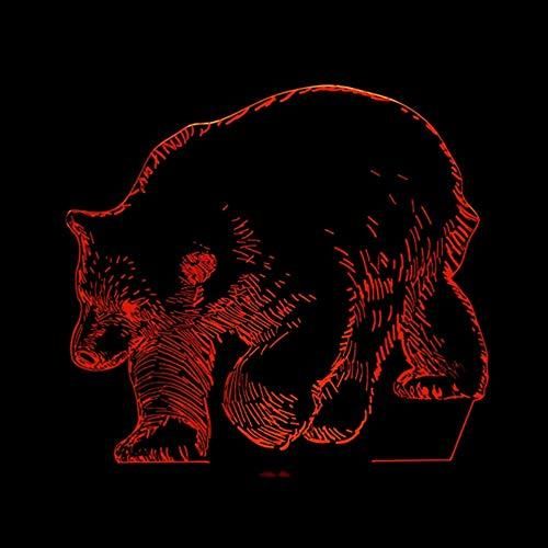 Red Animal Polar Bear 3D Illusion Night Light Led Light