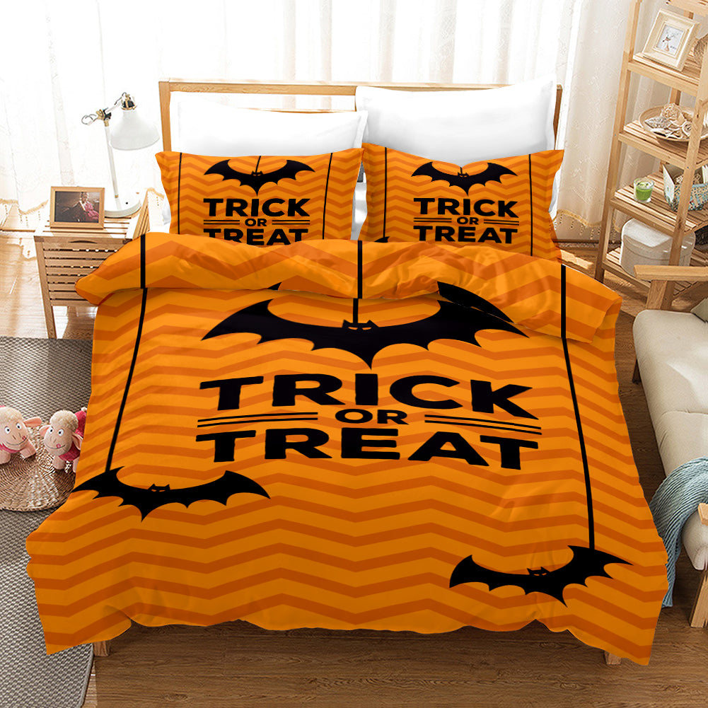 3D Halloween Bat Ghost Quilt Cover Set Bedding Set Duvet Cover Pillowcases Wj 4551