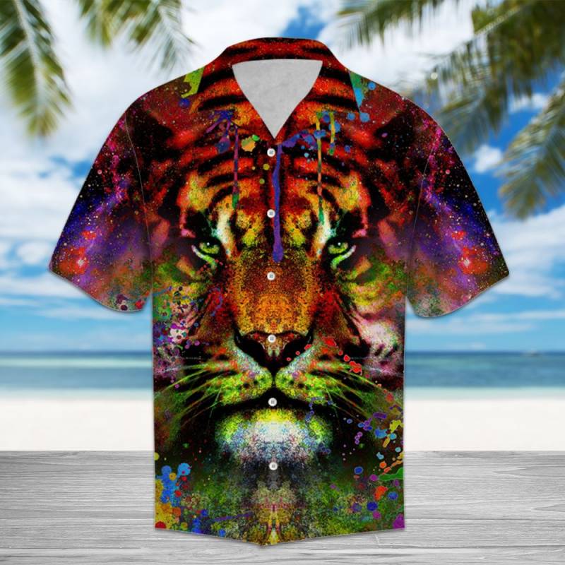 Colorful Tiger Hawaii Shirt Ha862