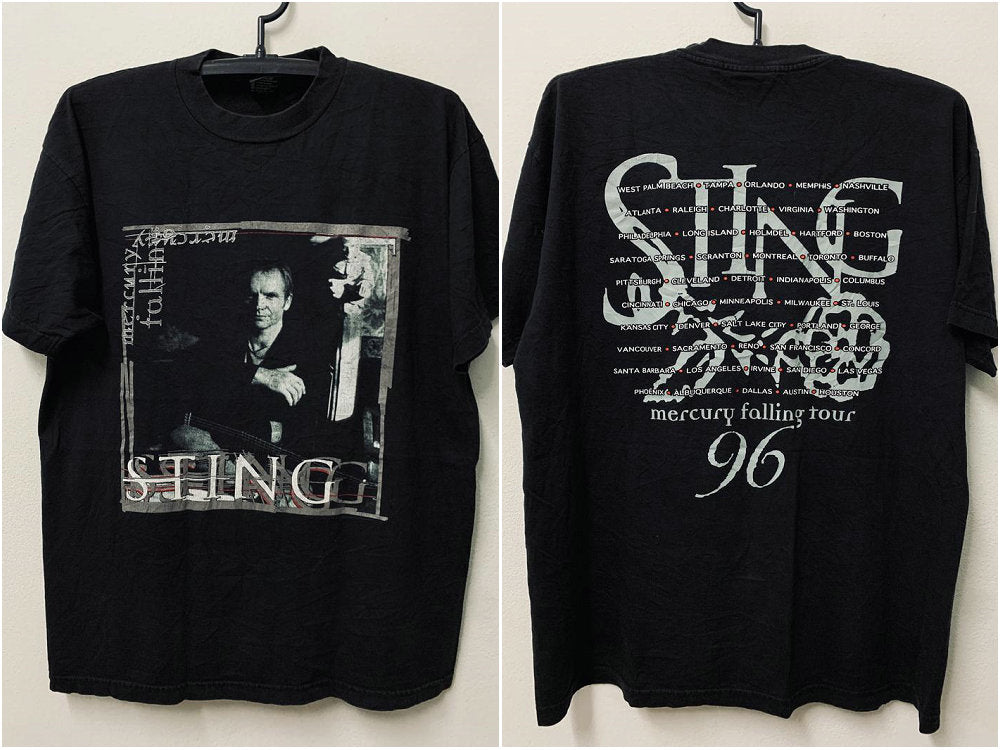 Vintage90s Sting 1996  t shirt Black vintage print t shirt