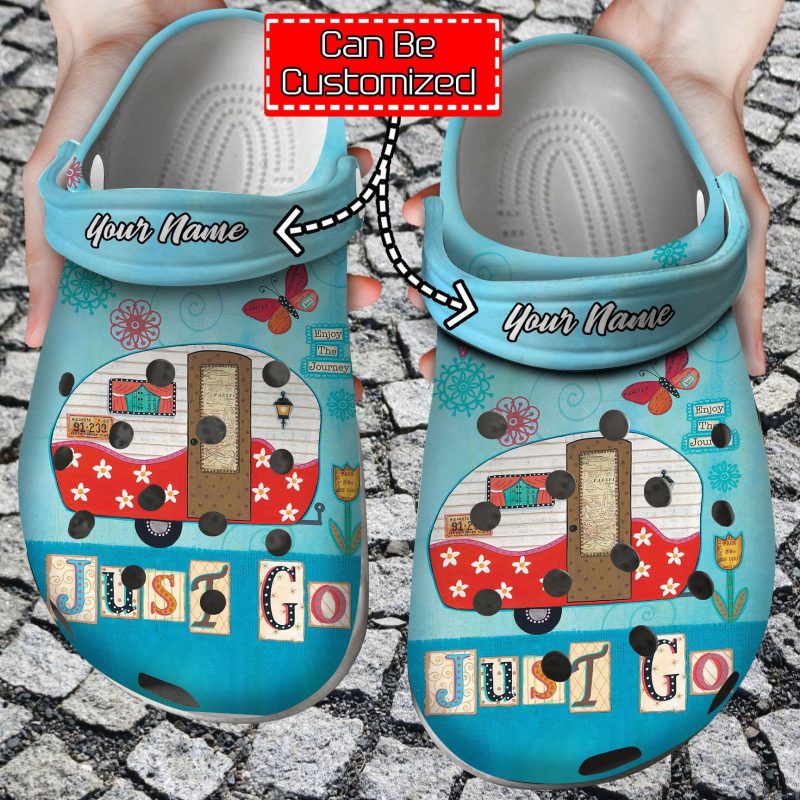 Camping Juts Go Summer Happy Camper Best Gifts For Lovers Campers Cool clog Shoes Camping