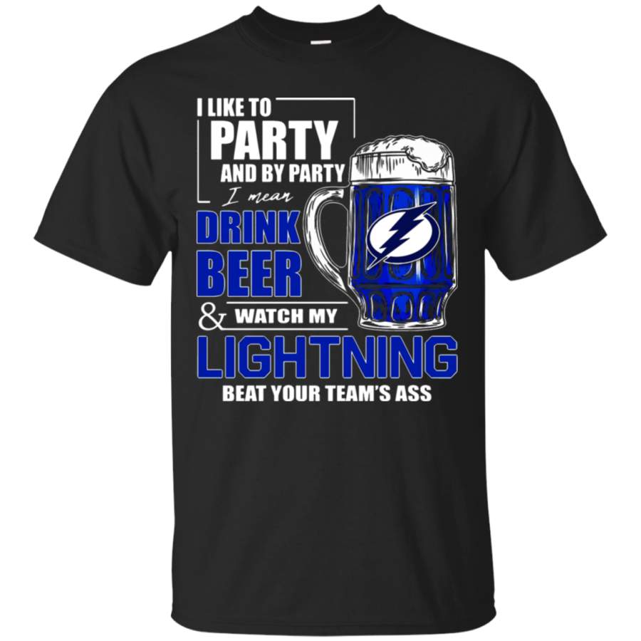 AGR I Like To Drink Beer & Watch My Tampa Bay Lightning Ice Hockey T-Shirt