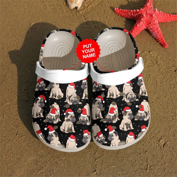 Dog – Pug Merry Christmas Custom Clog Shoes For Men And Women