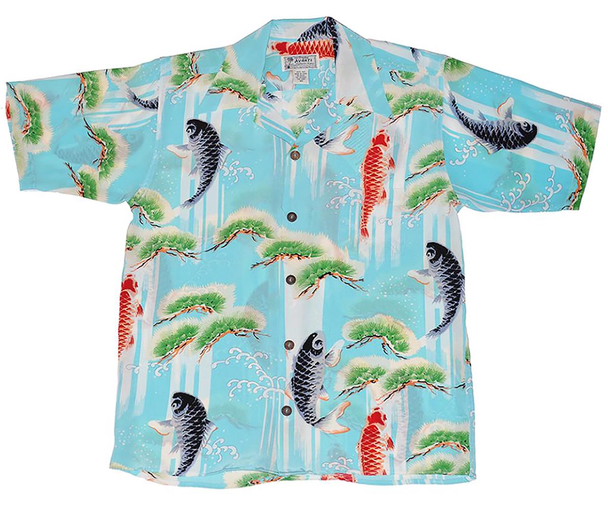 Upstream Koi Sky Blue Retrohawaiian Shirt Made In Summer Beach Shirts Ha22264