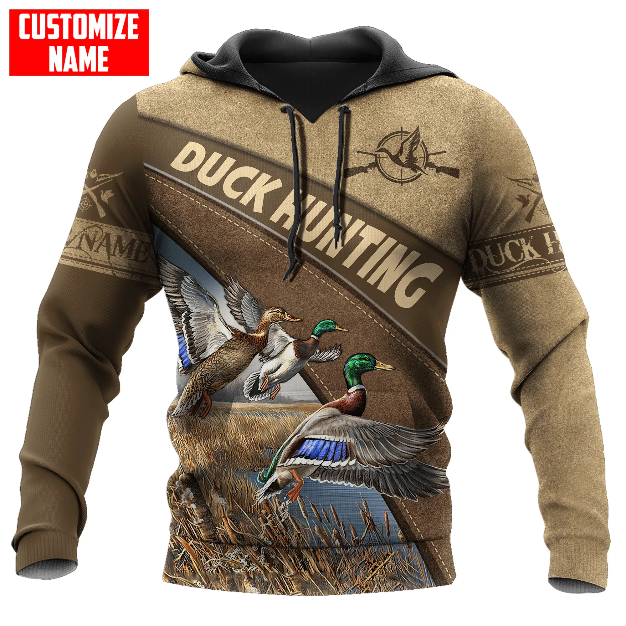 Custom Duck Hunting Hoodie, 3D All Over Print Duck Hunting Hoodies For Him Her, Hunter Hoodie Hunter Gift