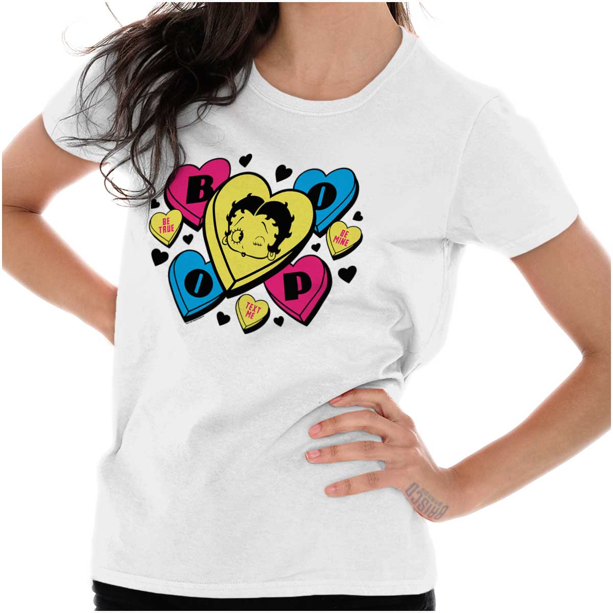 Betty Boop Candy Hearts Ladies T Shirt