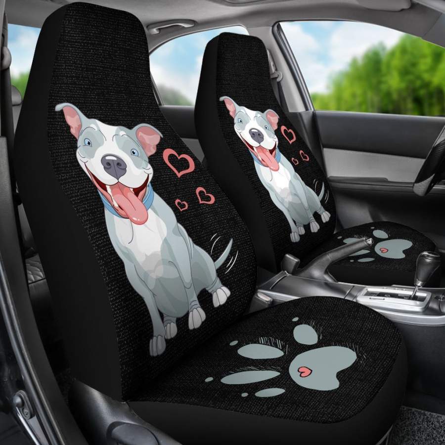 Adorable Pitbull Car Seat Covers (Set of 2)