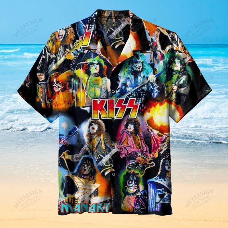 Kiss Band Hawaii Shirts Summer Casual Short Sleeve Shirt Top Ha33408