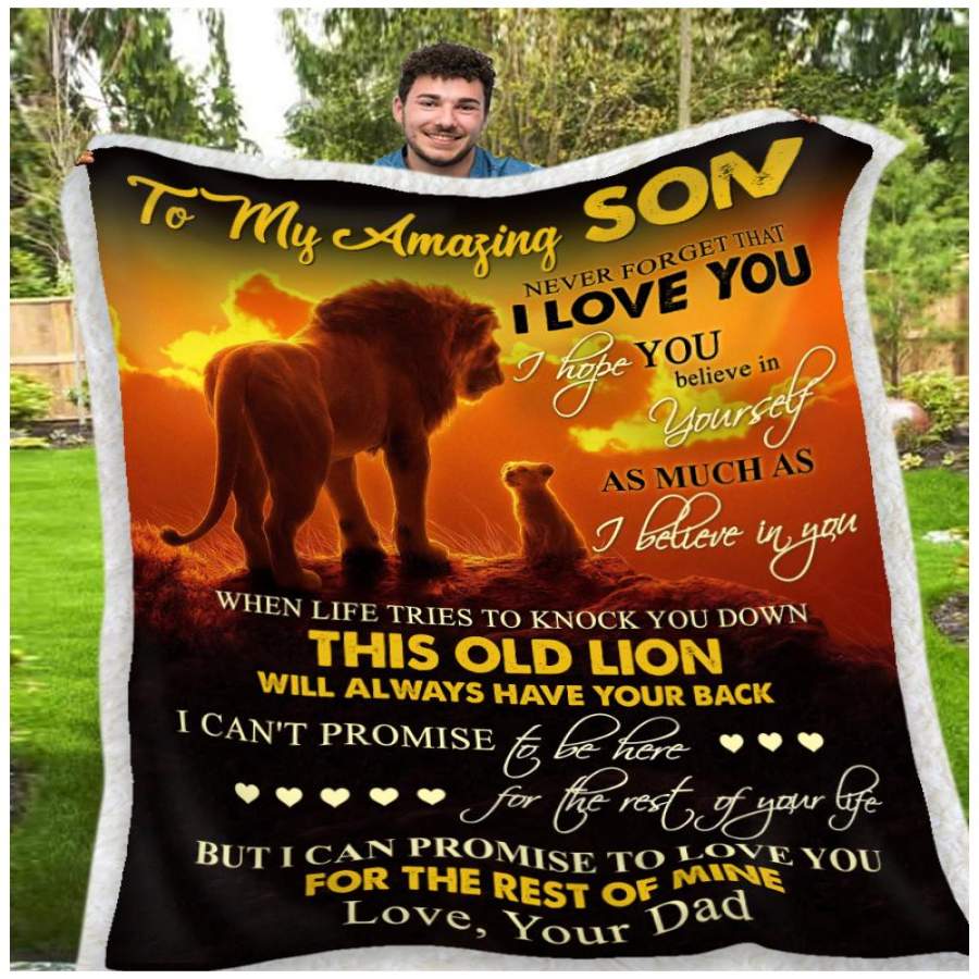 ZALOOO This Old Lion Dad To Son Lion Blanket