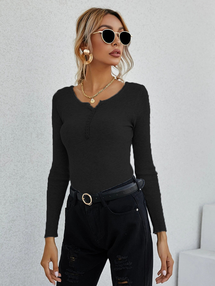 Autumn Winter Women Long Sleeve V Neck Button Stretchable Pullover Korean Sweater Femme Jersey Knitted Pull Jumper Clothes alx