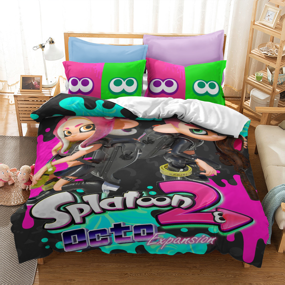 3D Print Game Splatoon Figure Bedding Set Queen Twin Single Duvet Covers Pillowcase Home Decor Luxury For