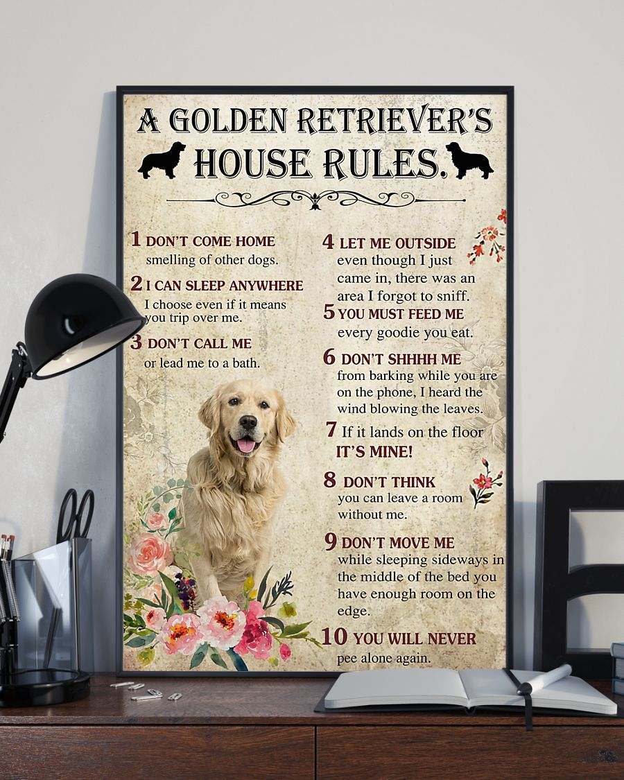 A Golden Retriever’s house rules poster
