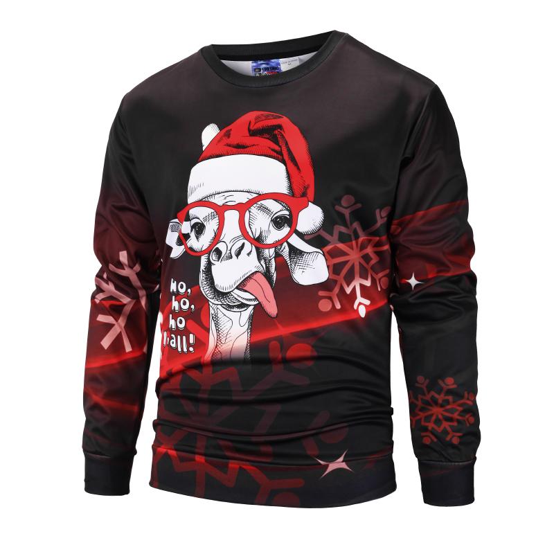 Christmas Sweatshirts – Cool Christmas Snowflake Deer Icon 3D Sweatshirt