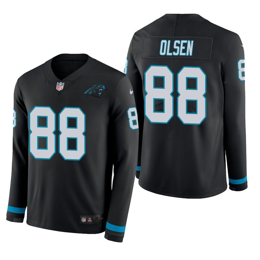 Carolina Panthers Greg Olsen Therma Long Sleeve Mens Jersey Black