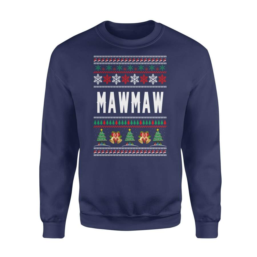 Mawmaw Ugly Christmas Family Jingle Bells Hat Snowflakes Christmas Tree Holiday Christmas X-Mas Sweatshirt T Shirt Christmas Gift Ideas