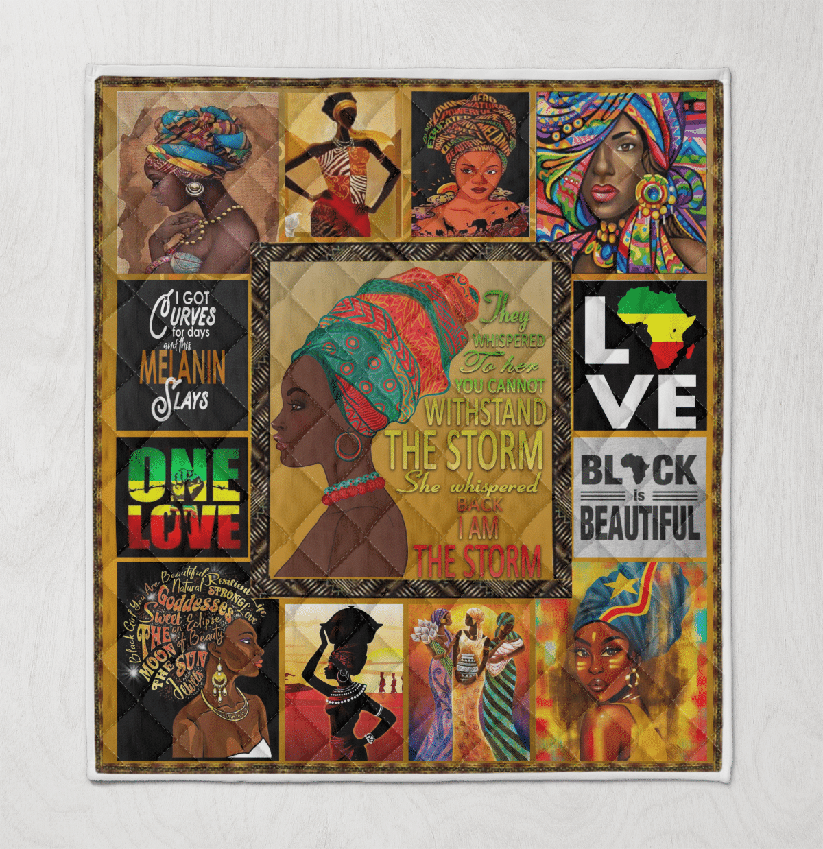 Quilt For Headwrap Woman Art Quilt For Black Girl