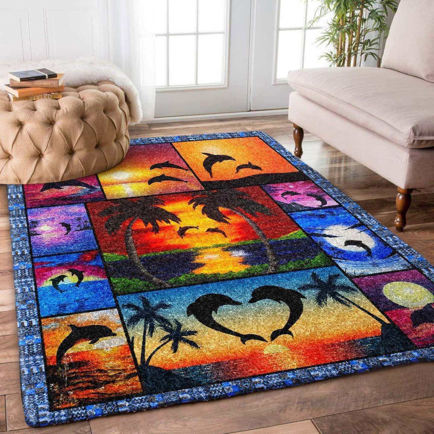 Dolphin Night Painting Rug