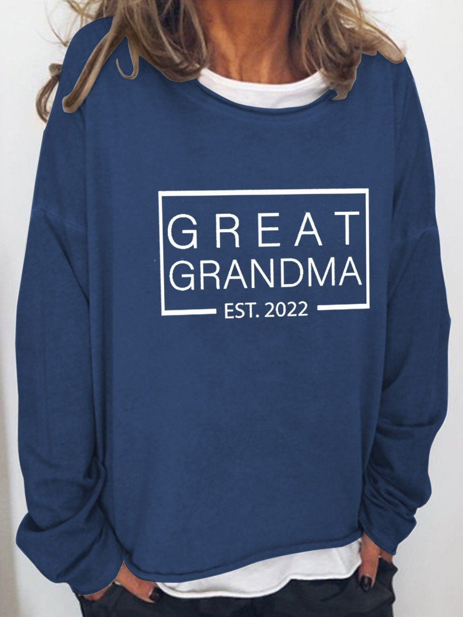 Women Great Grandma Est 2022 Family Long Sleeve Top