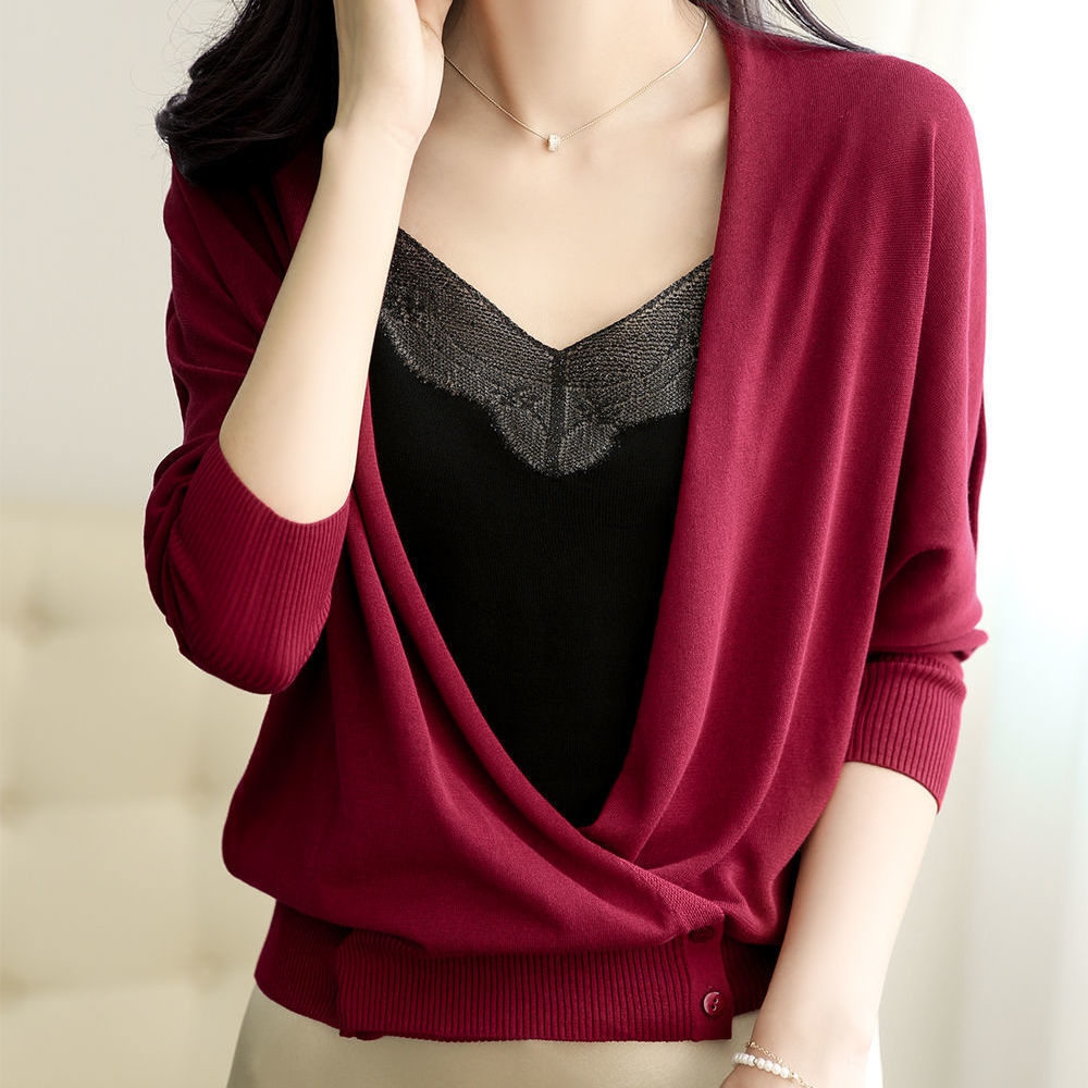 Women Summer Autumn Thin Sweater Cardigans V Neck Cardigans Female Sexy See Through Chic Outerwear Shrug alx