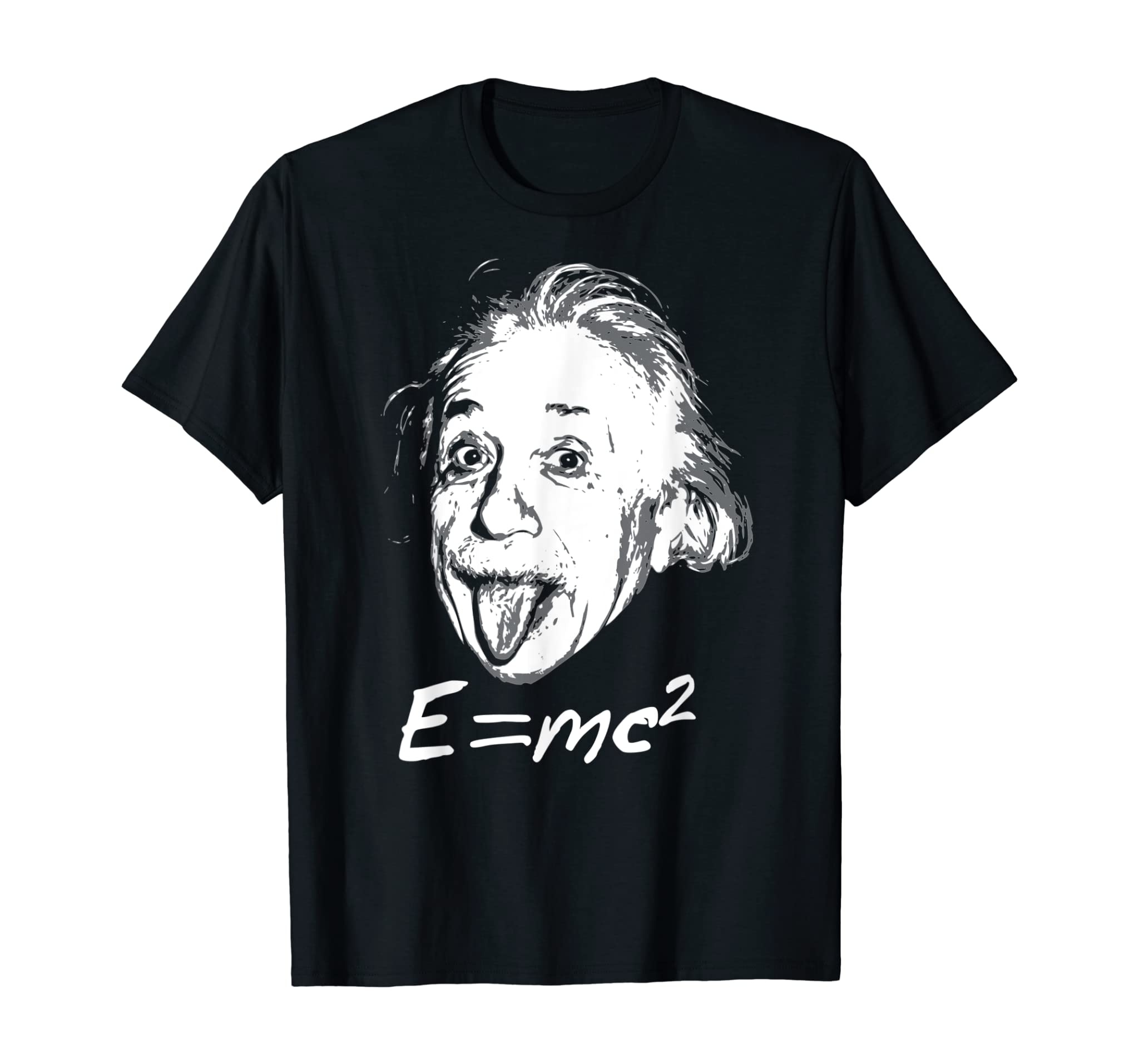 Nerdy Einstein sticking tongue out E=mc2 Physics Teacher T-Shirt