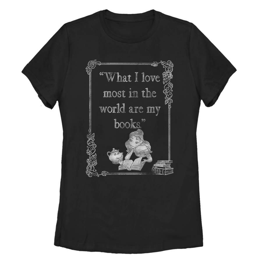 Beauty and the Beast Women’s Belle Loves Books  T Shirt