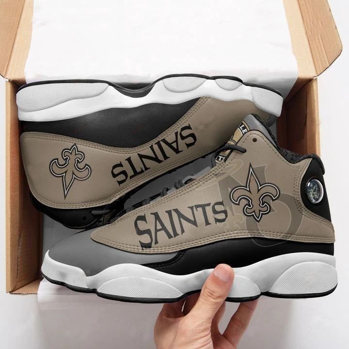 In Fashion New Orleans Saints Team Logo Air Jordan 13 Printing Shoes Sneaker