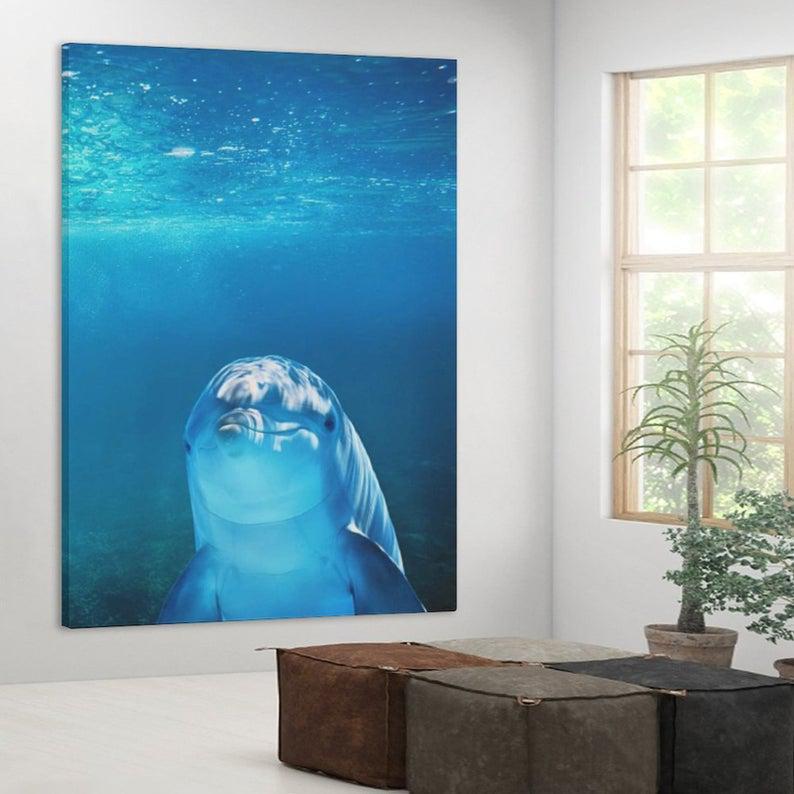 Dolphin Smile, Animal Poster, Family Bedroom Decor Posters