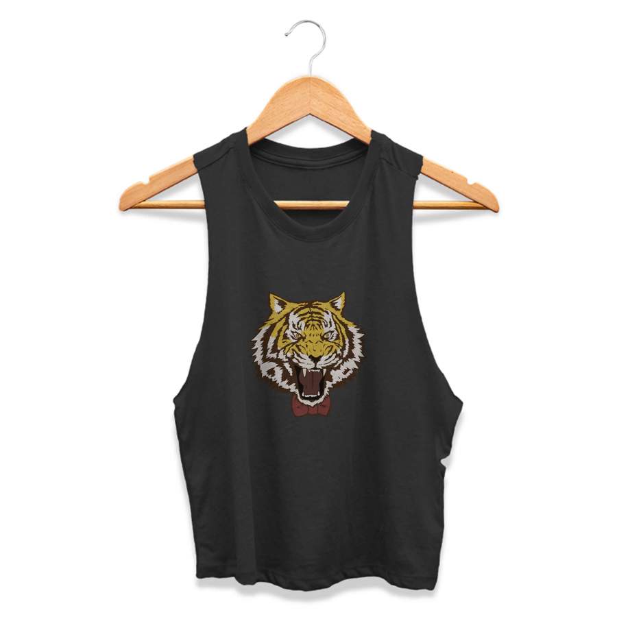 Yuri On Ice Plisetsky Tiger With Bowtie Womans Crop Tanktop Tee