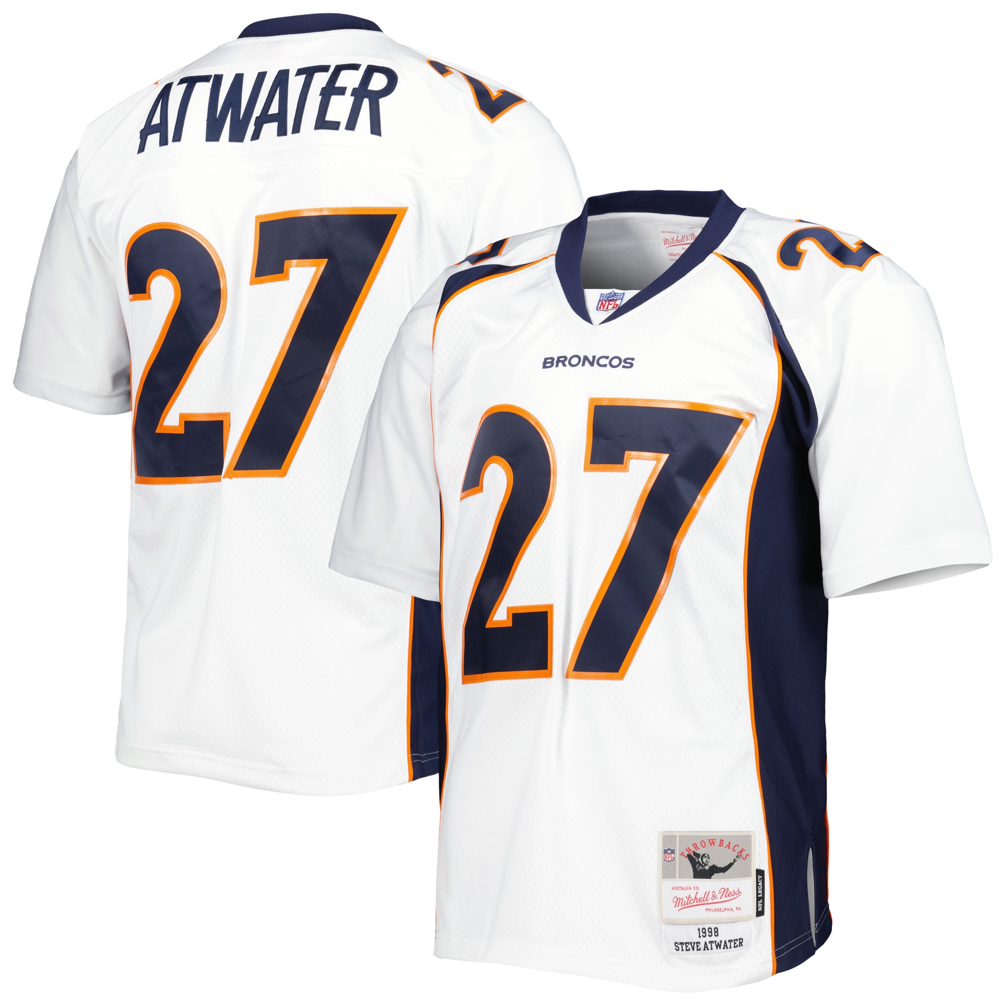 Men’s Denver Broncos Steve Atwater Mitchell & Ness White Legacy Jersey