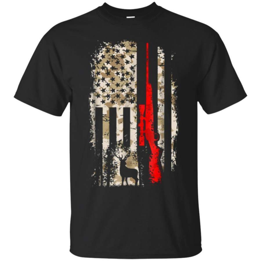 AGR Deer Hunting American Flag Tshirt  Hunting Lover Gift Jaq T-shirt