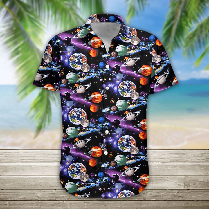 Planet Solar System Hawaii Hawaii Shirts For Men Print Button Down Shirt Ha36760