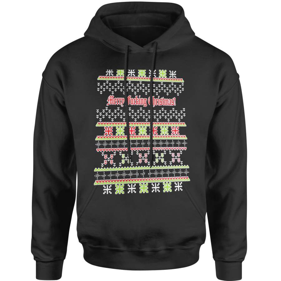 Merry F-cking Christmas Ugly Holiday Adult Hoodie Sweatshirt