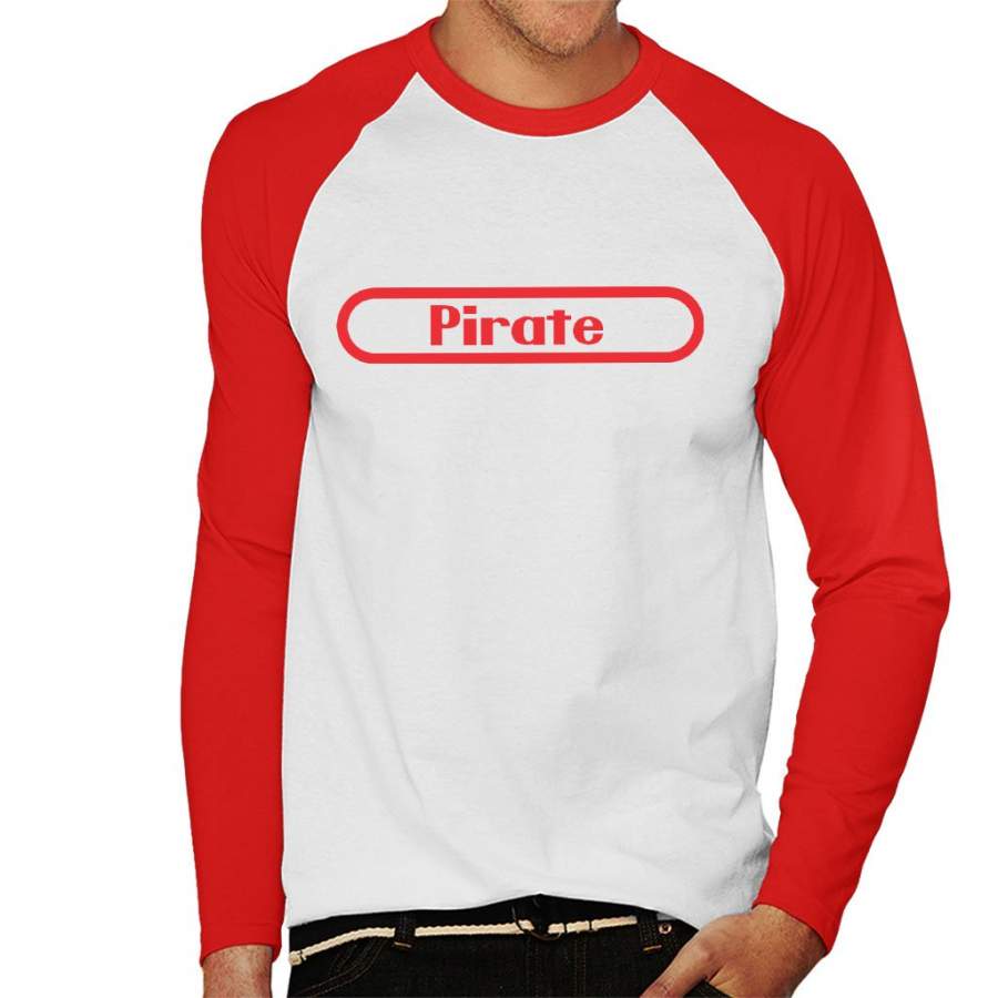 Pirate Nintendo Logo One Piece Men’s Baseball Long Sleeved T-shirt